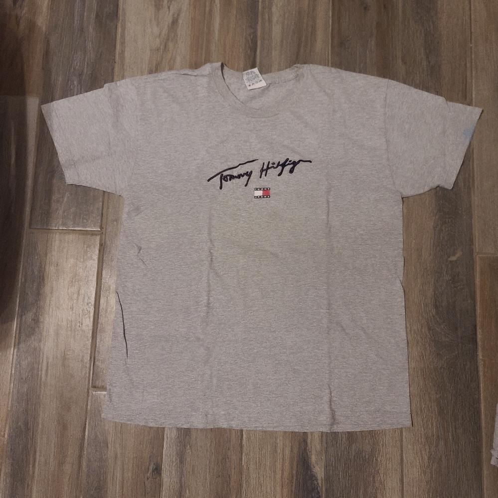 Vintage Y2K Tommy Hilfiger Jeans Spellout Embroidered T Shirt